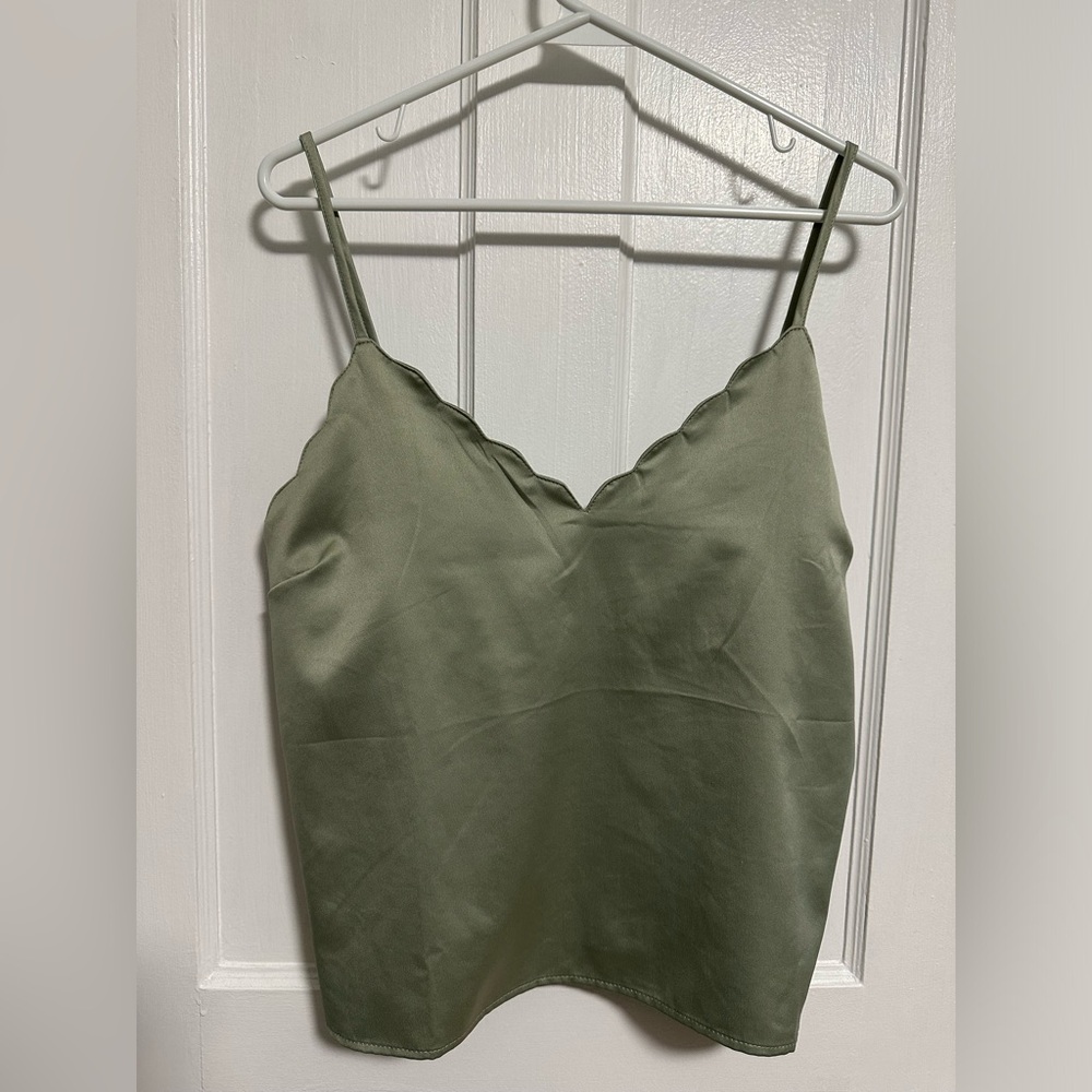 Sage green silk cami